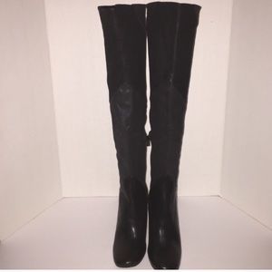 Free people black bright lights over knee boots